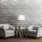 Art3d PVC 3D Panel for Interior Wall Decor, Wavy Textured Tile, 12-Pack 19.7 x 19.7in. White MEGA