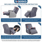TAOCOCO Stretch Recliner Couch Covers 3-Pieces Style Recliner Chair Covers Recliner Cover for Reclining Chair Slipcovers Feature Fitted Soft Washable (1 Seat, Light Gray) ebuys