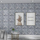 Art3d Matt Grey Silver 3D Wall Panel PVC Flower Design Cover 32 Sqft, for Interior Wall Decor in Living Room,Bedroom,Lobby,Office,Shopping Mall MEGA