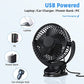 ATEngeus USB Fan, Rechargeable Portable Fan, Clip on Fan, Battery Operated Fan, 3 Speeds, 5000mAh USB Desk Fan, 720°Rotation, Sturdy Clamp for home, Camping, Treadmill and car EBUYSTT