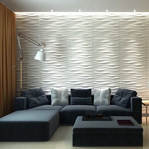 Art3d Decorative PVC 3D Wall Panels, 32 Square Feet, Wave 2 MEGA