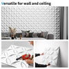 Art3d Textures 3D Wall Panels, PVC Wall Panels for Interior Wall Decor Pack of 12 Tiles 32 Sq Ft, White, 19.7