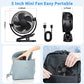 ATEngeus USB Fan, Rechargeable Portable Fan, Clip on Fan, Battery Operated Fan, 3 Speeds, 5000mAh USB Desk Fan, 720°Rotation, Sturdy Clamp for home, Camping, Treadmill and car EBUYSTT