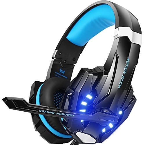 BENGOO G9000 Gaming Headset Professional 3.5mm PC LED Light Game Bass Headphones Stereo Noise Isolation Over-ear Headset Headband with Mic Microphone For PS4 Laptop Computer and Smart Phone ebuystt