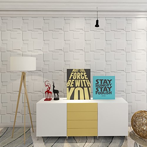 Art3d Decorative Tiles 3D Wall Panels for Modern Wall Decor, White, 12 Panels 32 Sq Ft MEGA