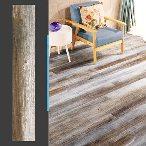 Art3d Peel and Stick Floor Tile Vinyl Wood Plank 36-Pack 54 Sq.Ft, Old Wood, Rigid Surface Hard Core Easy DIY Self-Adhesive Flooring Mega