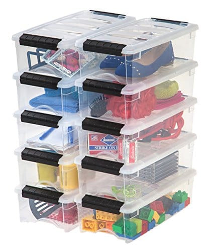 IRIS USA TB Clear Stack & Pull Storage Box, 5 Qt, 10 Count