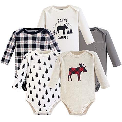 Hudson Baby Unisex Cotton Bodysuits, Girl Baby Bear Long-Sleeve 5-Pack, 0-3 Months (3M): Clothing ebuystt