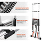 ALPURLAD Telescoping Ladder 10.5FT Aluminum Extension Ladders Lightweight Collapsible Ladder Telescopic Ladders for RV, Loft, Attic, Home, 330lbs Capacity ebuystt