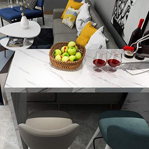 YENHOME 30x118 Inch White Marble Contact Paper for Countertops Waterproof Self Adhesive Marble Wallpaper Marble Contact Paper Peel and Stick Countertops Wrap for Kitchen Counter Glossy Marble Paper MEGA