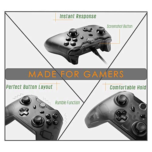 Insten Wireless Pro Controller for Nintendo Switch, Insten Wireless Pro Gaming Controller Bluetooth Gamepad Joypad Remote Compatible With Nintendo Switch / Lite Version, Black (with USB charging cable: Video Games ebuystt