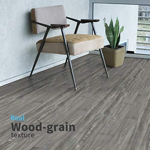 Art3d Peel and Stick Floor Tile Vinyl Wood Plank 36-Pack 54 Sq.Ft, Light Grey, Rigid Surface Hard Core Easy DIY Self-Adhesive Flooring Art3d