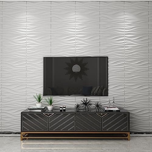 Art3d Decorative PVC 3D Wall Panels, 32 Square Feet, Wave 1 MEGA