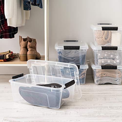 IRIS USA TB Clear Stack & Pull Storage Box, 5 Qt, 10 Count ebuystt