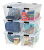 IRIS USA TB Clear Stack & Pull Storage Box, 5 Qt, 10 Count