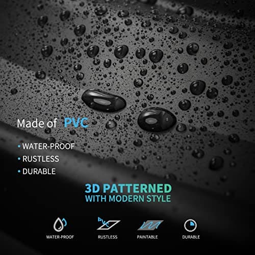 Art3d PVC 3D Panel for Interior Wall Decor, Wavy Textured Tile, 12-Pack 19.7 x 19.7in. Black MEGA