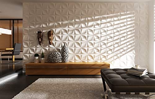 Art3d Decorative 3D Wall Panels Textured 3D Wall Covering, White, 12 Tiles 32 Sq Ft MEGA