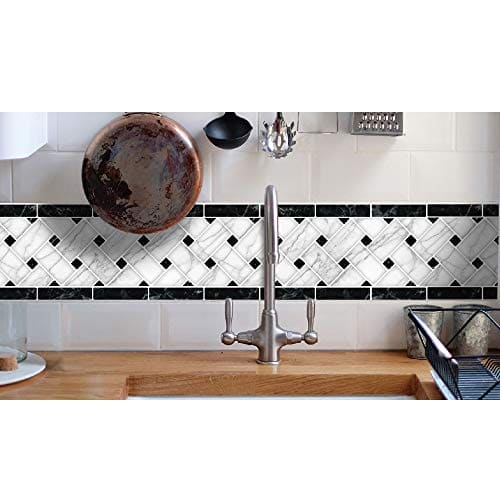 Art3d 10-Sheet Peel and Stick Tile Backsplash - 12.4"x5" Self-Adhesive Decorative Waist Line Mosaic Tiles for Kitchen and Bathroom MEGA