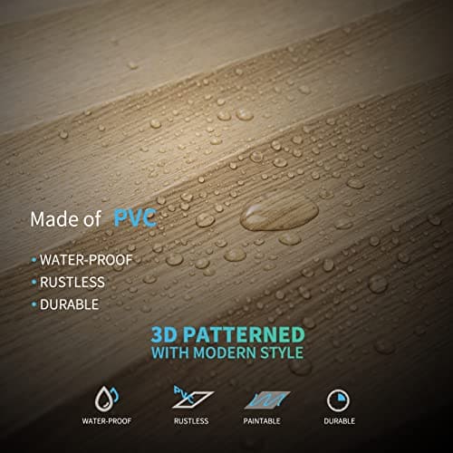 Art3d PVC Wave Panels for Interior Wall Decor, Wood Brown Textured 3D Wall Tiles，19.7" x 19.7" (12-Pack) MEGA
