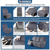 TAOCOCO Recliner Sofa Slipcover, 3 Pieces Polyester Fabric Stretch Sofa Covers for 3 Seat Reclining Couch, Soft Washable Furniture Protector with Pockets (3 Seat, Light Gray)