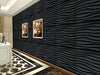 Art3d PVC Wave Panels for Interior Wall Decor, Black Textured 3D Wall Tiles, 19.7