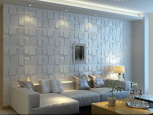 Art3d Architectural 3D Wall Panels Textured Design Art Pack of 12 Tiles 32 Sq Ft MEGA