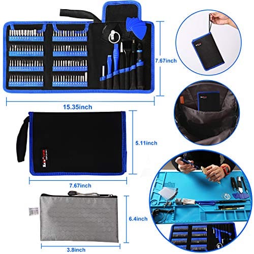 Computer Repair Kit - 136 in 1 Electronics Repair Tool Kit Professional Precision Screwdriver Set Magnetic Drive Kit with Portable Bag ebuystt