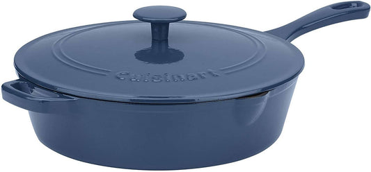 Cuisinart Chef's Classic Enameled Cast Iron 12" Chicken Fryer with Cover (Provencal Blue) - CU-CI45-30BG Elegant AccScents