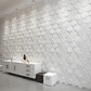 Art3d Textures 3D Wall Panels White Hexagon Design Pack of 12 Tiles 25.5 Sq Ft (PVC) MEGA