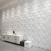 Art3d Textures 3D Wall Panels White Hexagon Design Pack of 12 Tiles 25.5 Sq Ft (PVC)