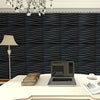 Art3d PVC Wave Panels for Interior Wall Decor, Black Textured 3D Wall Tiles, 19.7