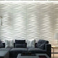 Art3d PVC Wave Board Textured 3D Wall Panels, White, 19.7" x 19.7" (12 Pack) MEGA