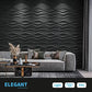 Art3d PVC 3D Panel for Interior Wall Decor, Wavy Textured Tile, 12-Pack 19.7 x 19.7in. Black MEGA