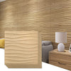 Art3d PVC Wave Panels for Interior Wall Decor, Wood Brown Textured 3D Wall Tiles，19.7