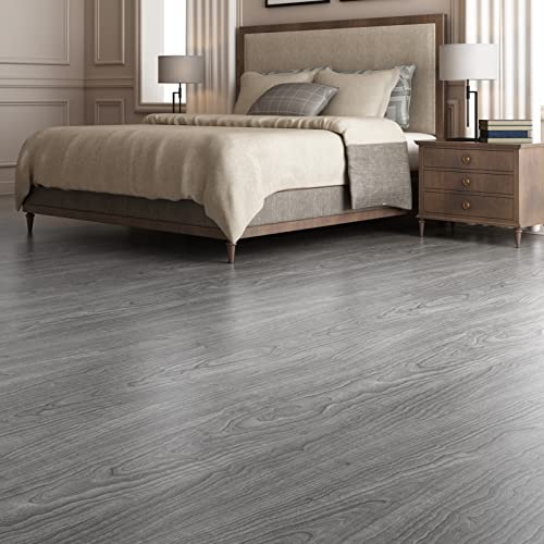 Art3d Peel and Stick Floor Tile Vinyl Wood Plank 36-Pack 54 Sq.Ft, Light Grey, Rigid Surface Hard Core Easy DIY Self-Adhesive Flooring Art3d