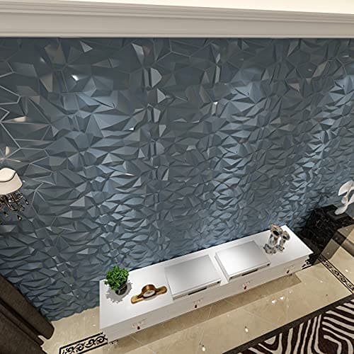 Art3d PVC 3D Diamond Wall Panel Jagged Matching-Matt Silver, for Residential and Commercial Interior Decor MEGA