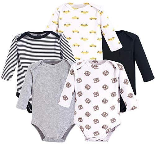Hudson Baby Unisex Cotton Bodysuits, Girl Baby Bear Long-Sleeve 5-Pack, 0-3 Months (3M): Clothing ebuystt