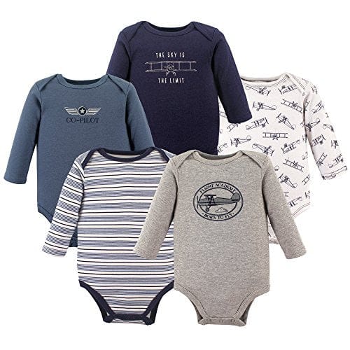 Hudson Baby Unisex Cotton Bodysuits, Girl Baby Bear Long-Sleeve 5-Pack, 0-3 Months (3M): Clothing ebuystt
