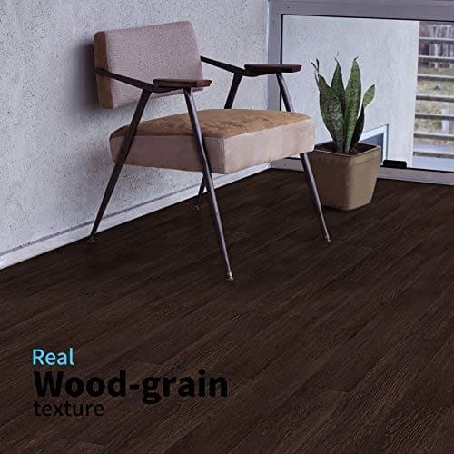 Art3d Peel and Stick Floor Tile Vinyl Wood Plank 36-Pack 54 Sq.Ft, Brown Stone, Rigid Surface Hard Core Easy DIY Self-Adhesive Flooring Mega