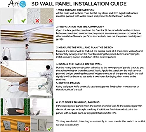 Art3d A10033BK 3D Wall Panels, Matt Black, 32 Square Feet (12 Pack) MEGA