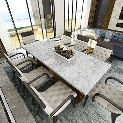 LaCheery Large Size 160 x 36 Inch Grey White Marble Contact Paper for Countertops Waterproof Wallpaper Stick and Peel Marble Countertop Contact Paper for Kitchen Island Worktop Table Desk Decorative Mega