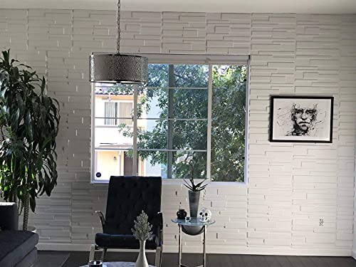 Art3d White Wall Panels Brick Design 3D Wall Panels, White, 12 Tiles 32 Sq Ft MEGA