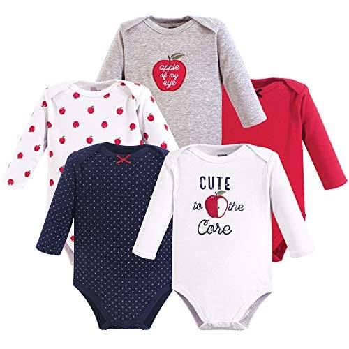 Hudson Baby Unisex Cotton Bodysuits, Girl Baby Bear Long-Sleeve 5-Pack, 0-3 Months (3M): Clothing ebuystt