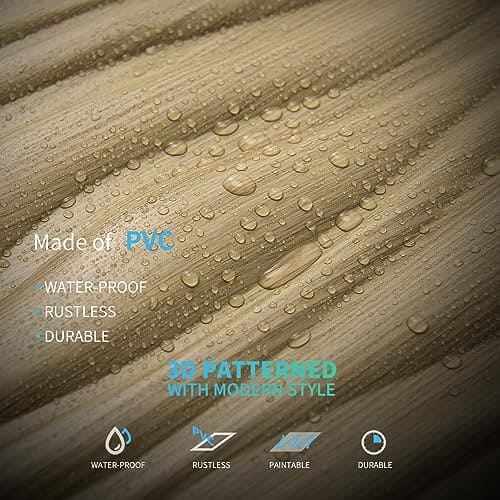 Art3d PVC Wave Board Textured 3D Wall Panels for Interior Wall Decor, Living Room, Bedroom, Office, Walnut, 19.7" x 19.7" (12 Pack) MEGA