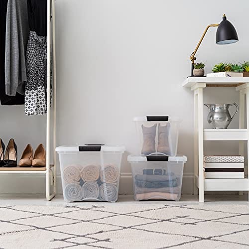 IRIS USA TB Clear Stack & Pull Storage Box, 5 Qt, 10 Count ebuystt