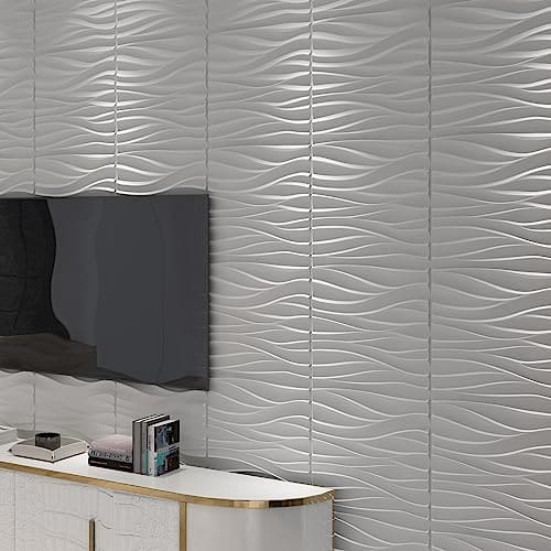 Art3d Decorative PVC 3D Wall Panels, 32 Square Feet, Wave 1 MEGA