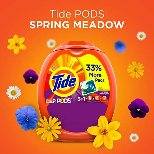 Tide PODS 3 in 1 HE Turbo Laundry Detergent Pacs, Spring Meadow Scent, 81 Count Tub - Packaging May Vary: Health & Personal Care ebuystt