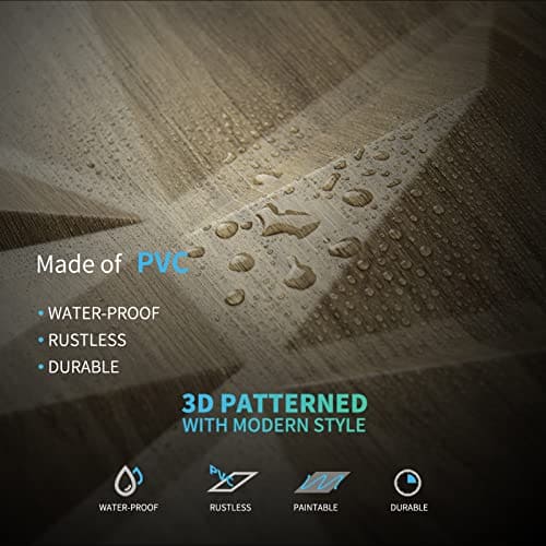 Art3d Textures 3D Wall Panels Wood Diamond Design for Interior Wall Decor Pack of 12 Tiles 32 Sq Ft (PVC) MEGA