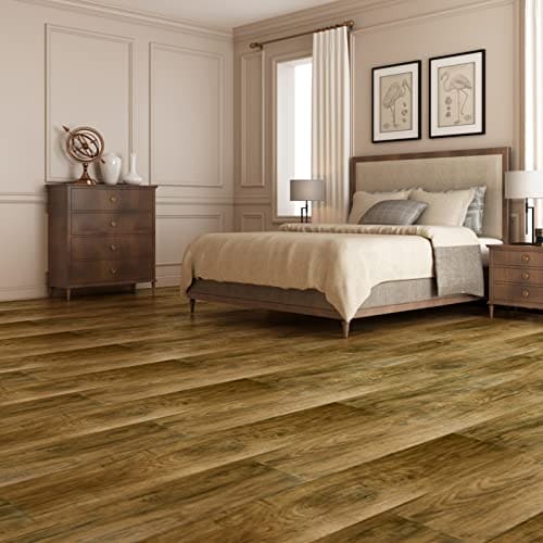 3d Art 36-Pack 54 Sq.ft Peel and Stick Floor Tiles Vinyl Plank Flooring Wood Look, Adhesive and Waterproof Tile Sticker for Bedroom, Living Room, Kitchen, RV in Ashtree Mega