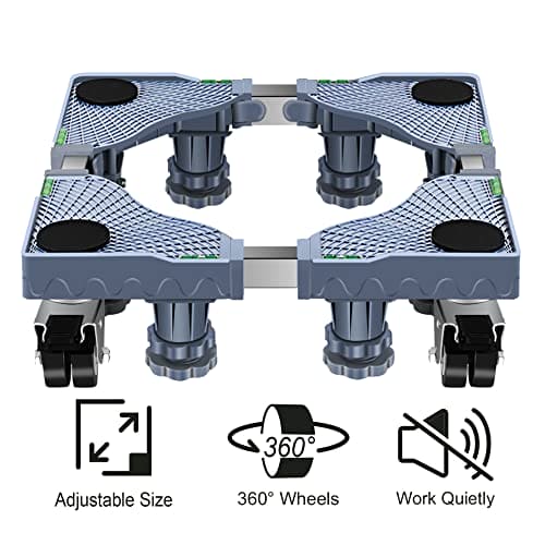 IREMMO Washing Machine Stand Base Furniture Dolly Mini Fridge Stand with 8 Strong Feet and 4 Wheels Refrigerator Stand Washer and Dryer pedestal Mobile Roller Dolly Cart with Wheels for Appliance ebuys